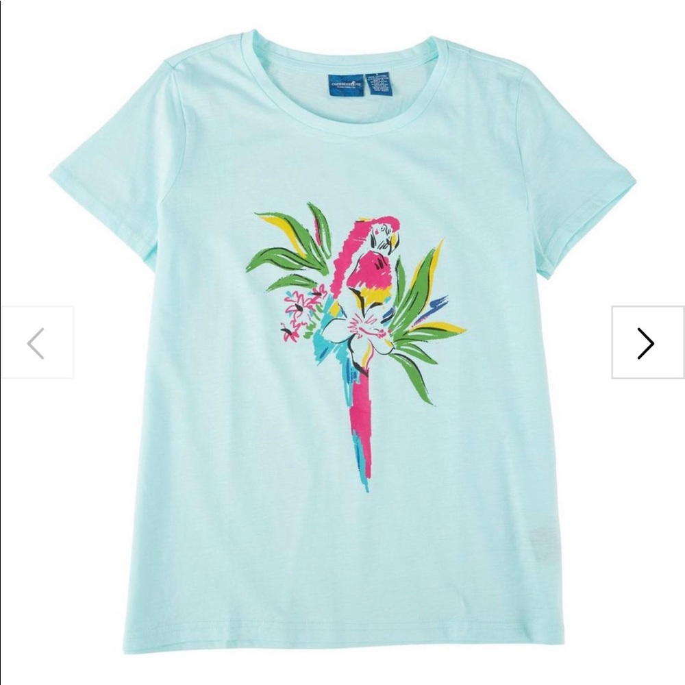 Caribbean Joe Parrot Short Sleeve Top